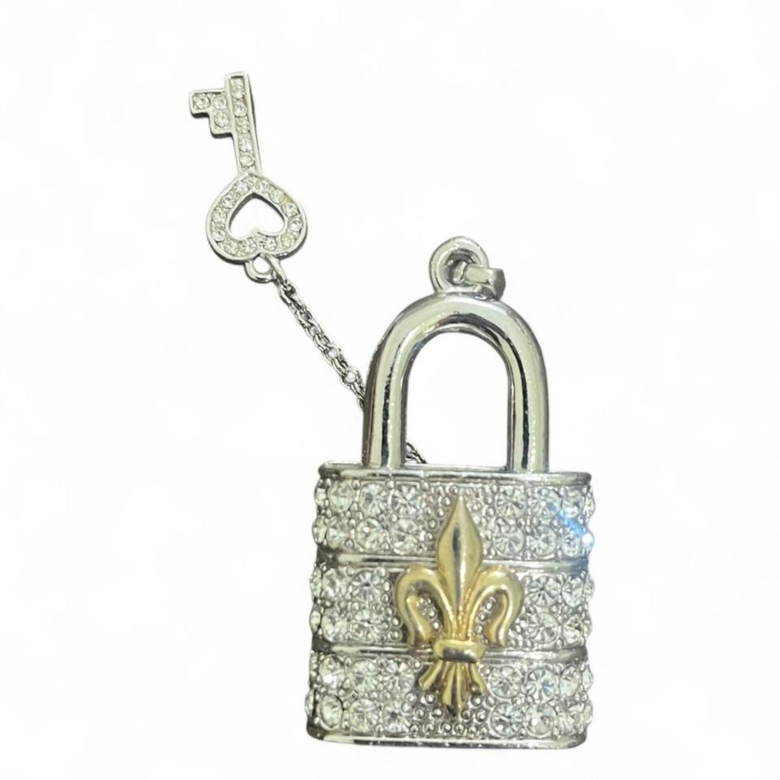 Silver Lock And Key Charm